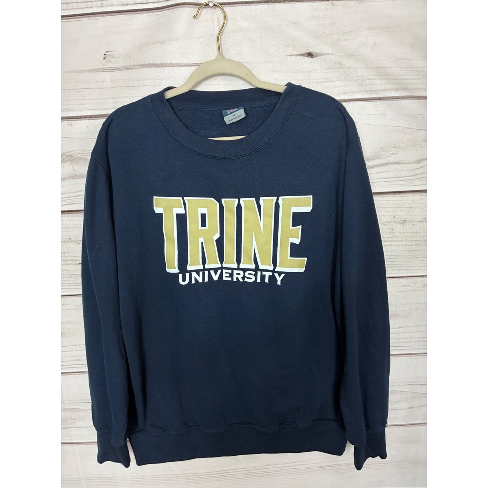 MV Sport Trine University Crewneck Sweatshirt Mens Medium Navy Blue Collegiate